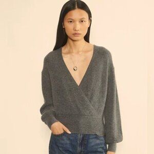 Beechers Brook Angora, size L, deep V cut long sleeve pull over, Angora blend